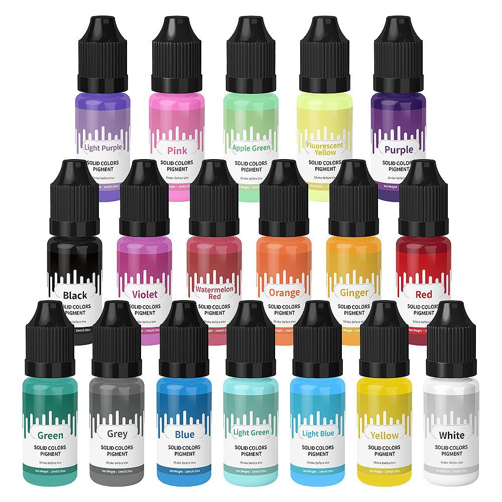 Resin Art Tool Kit - 18 Kleuren 10 ml Macaron Effen