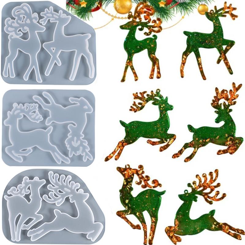 Resin Art Tool Kit - Kerst elanden epoxyhars mal voor sleutelhanger