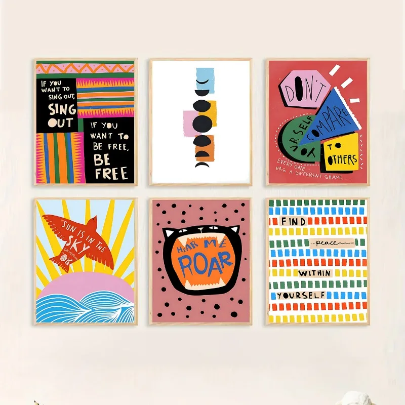 Resin Art Quotes - Boheemse kleurrijke poster bedrukt met inspirerende