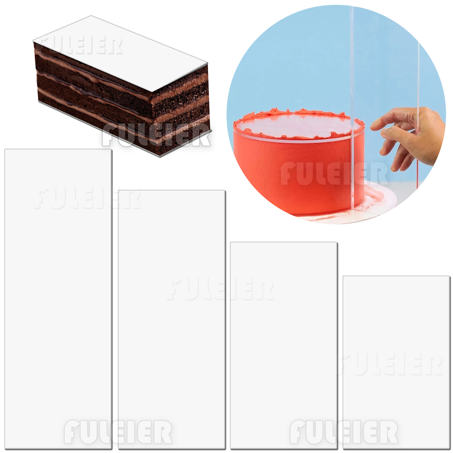 Tray Mold Rectangle - Acryl Cake Schraper, rechthoek Acryl Cake