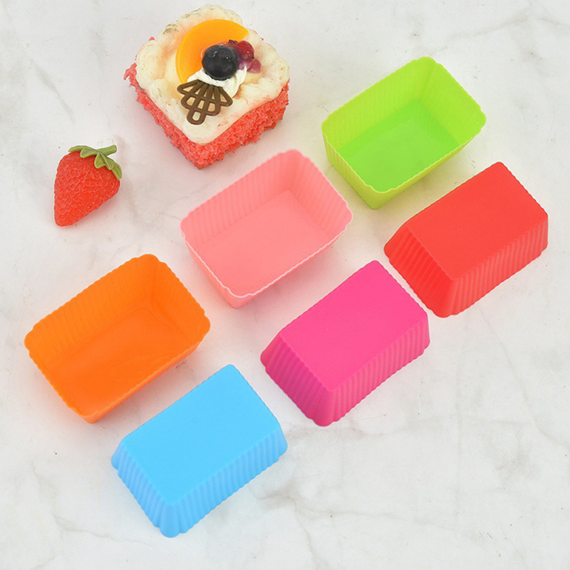 Tray Mold Rectangle - 6 Stuks Cakevorm Siliconen Rechthoek Zachte