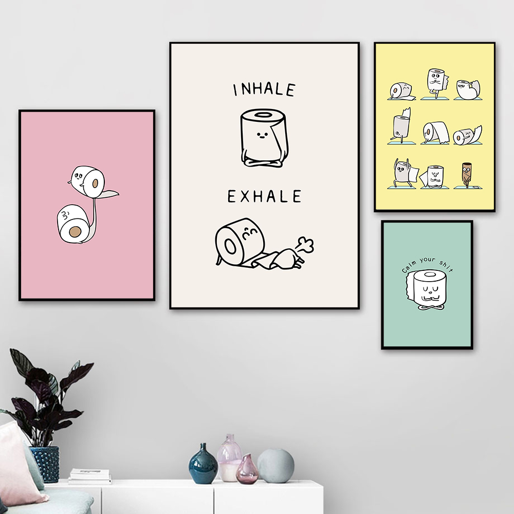 Resin Art Quotes - Toiletpapier Yoga Grappig Citaat Minimalistische Muurkunst