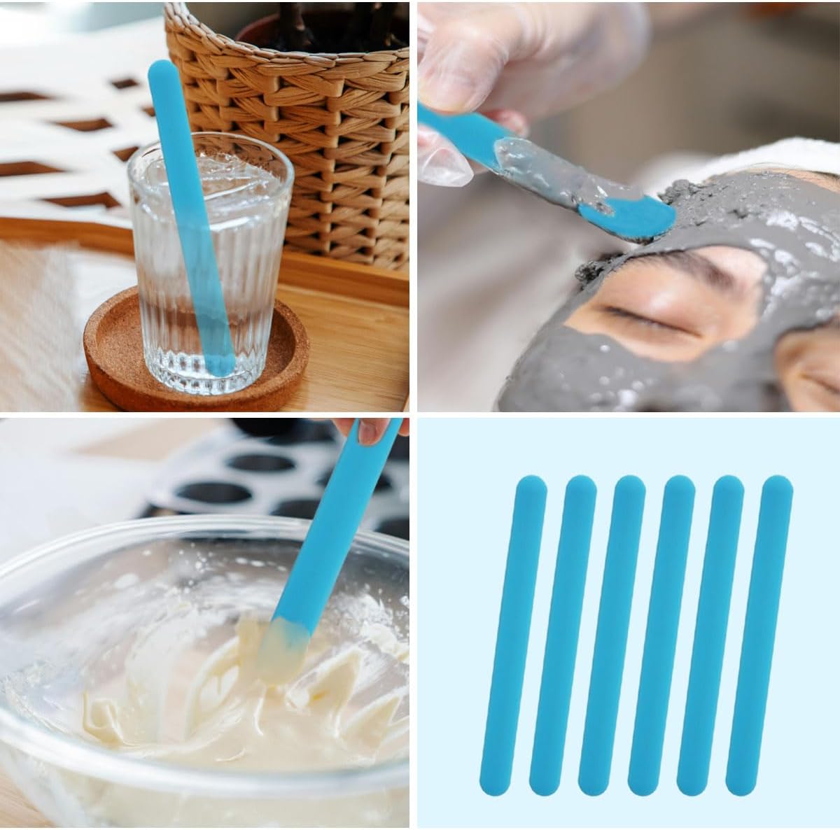 Resin Art Tool Kit - 4 stuks siliconen roerstaafjes, herbruikbare siliconen