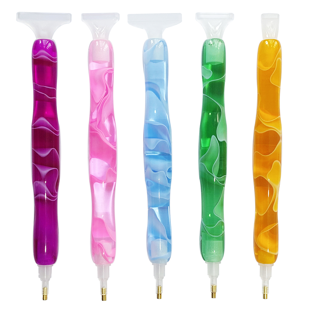 Resin Art Tool Kit - Kleurrijke harsdiamant schilderpen met 5 verwisselbare