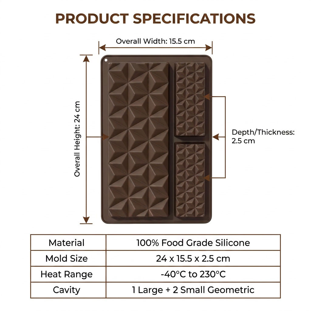 2-in-1 siliconen chocoladereep - Tray Mold Rectangle recensie en prijs