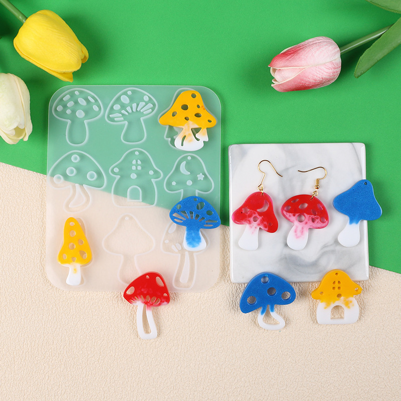 Multi-stijl paddestoelen oorbe - Resin Art Acrylic recensie en prijs