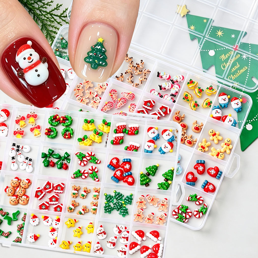1 Box Gemengde 3D Kerst Nagel  - Xmas Resin Art recensie en prijs