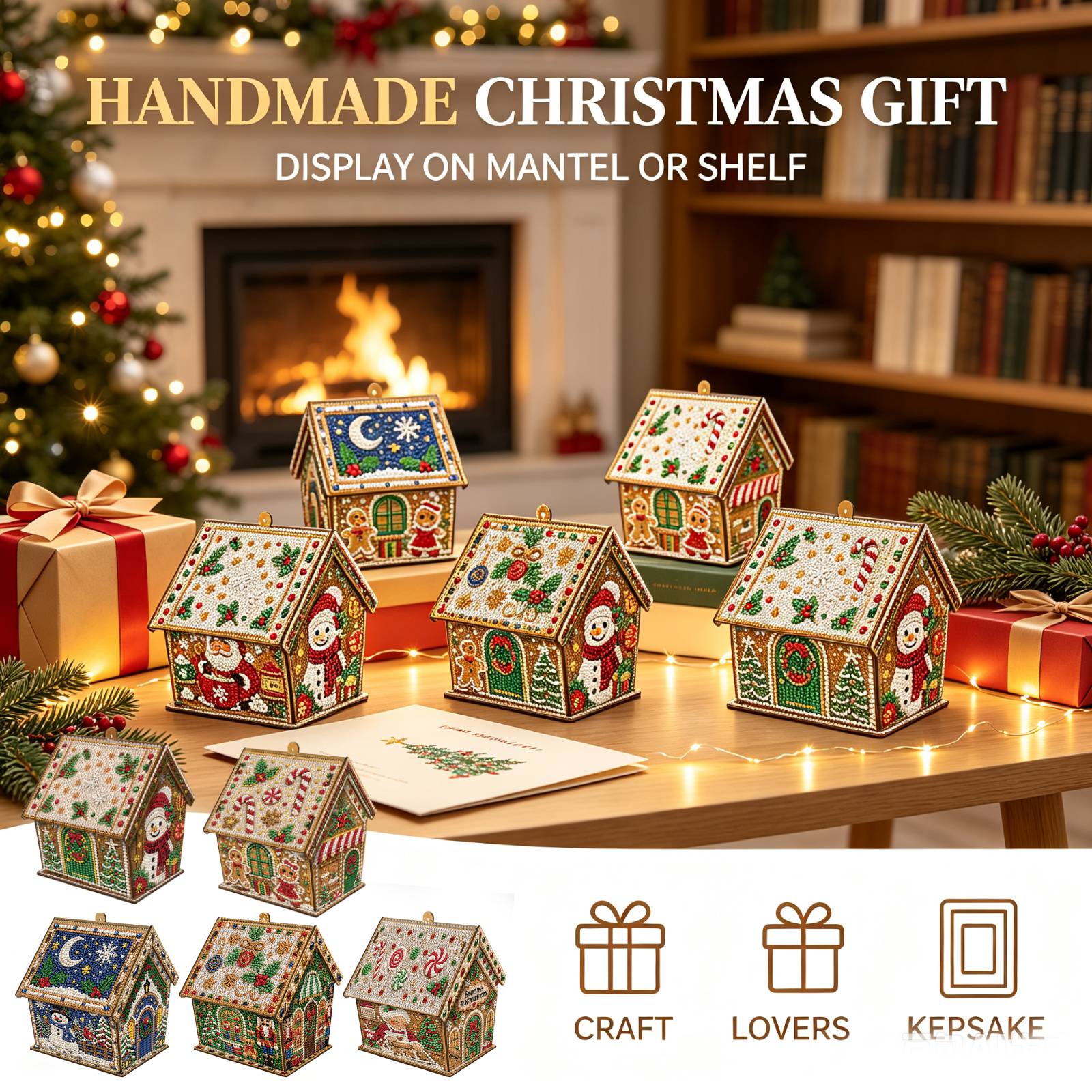 DIY houten kersthuis diamant s - Xmas Resin Art recensie en prijs